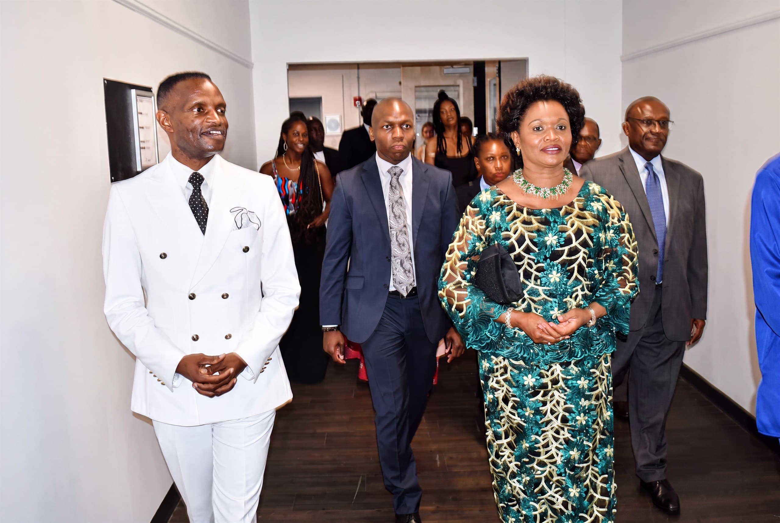Her Royal Highness the Nnaabagereka arriving at Boston Marriott Newton for the closing dinner, escorted by her hosts