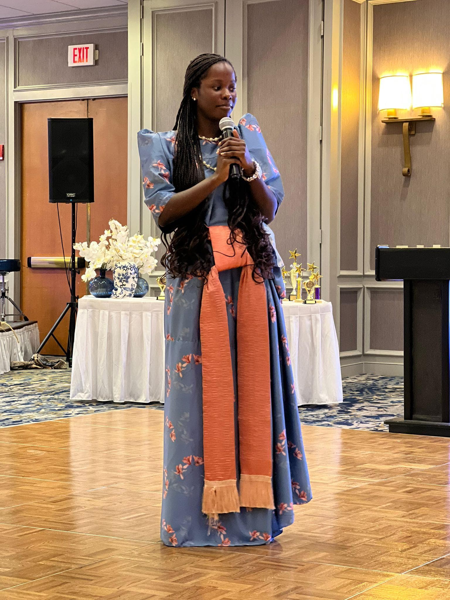 A visiting Princess addressing guests at the Ekisaakaate Boston closing gathering